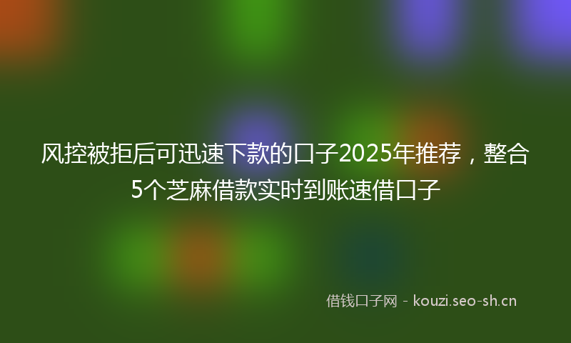 风控被拒后可迅速下款的口子2025年推荐，整合5个芝麻借款实时到账速借口子