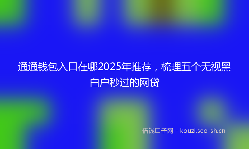 通通钱包入口在哪2025年推荐，梳理五个无视黑白户秒过的网贷