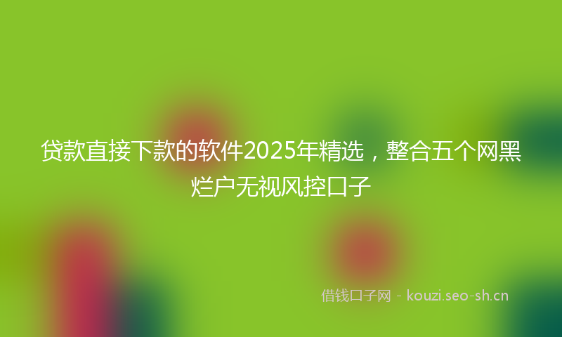 贷款直接下款的软件2025年精选，整合五个网黑烂户无视风控口子