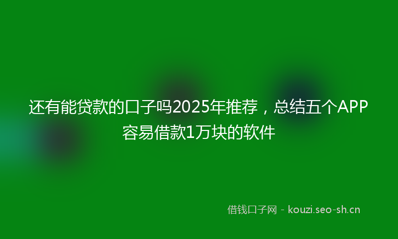 还有能贷款的口子吗2025年推荐，总结五个APP容易借款1万块的软件