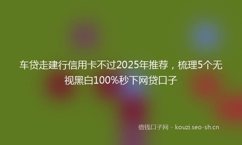 车贷走建行信用卡不过2025年推荐，梳理5个无视黑白100%秒下网贷口子