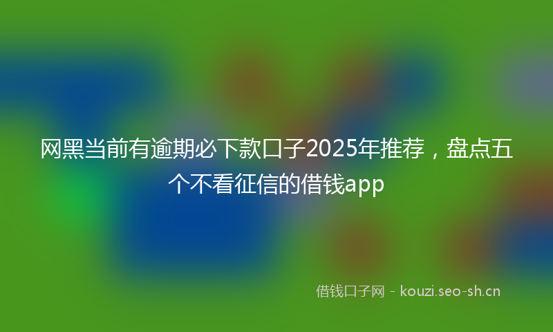 网黑当前有逾期必下款口子2025年推荐，盘点五个不看征信的借钱app