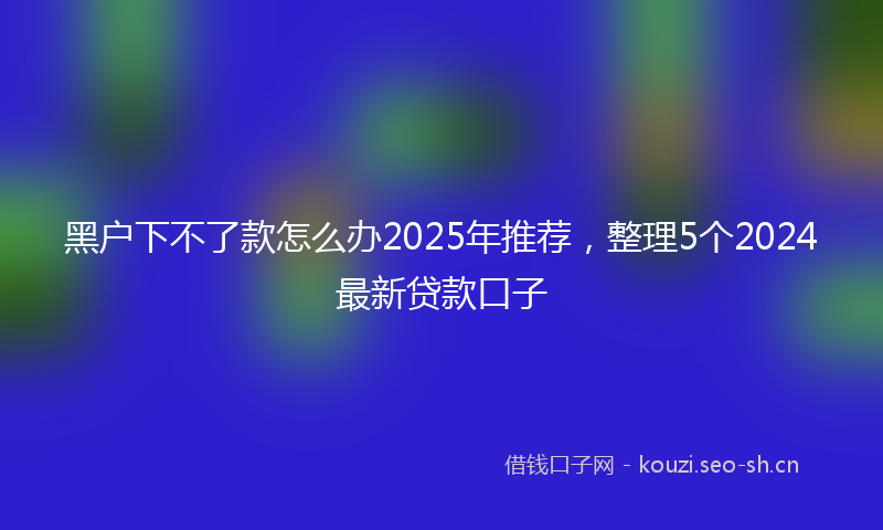 黑户下不了款怎么办2025年推荐，整理5个2024最新贷款口子