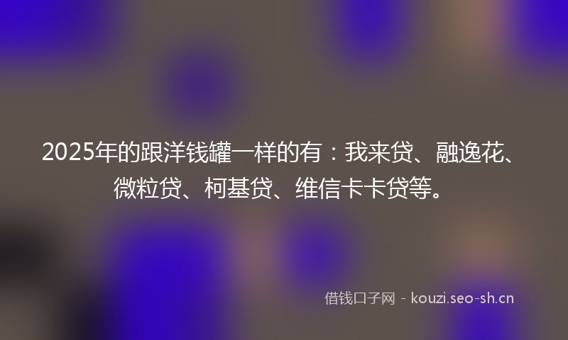 2025年的跟洋钱罐一样的有：我来贷、融逸花、微粒贷、柯基贷、维信卡卡贷等。