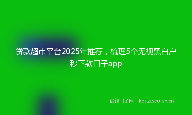 贷款超市平台2025年推荐，梳理5个无视黑白户秒下款口子app