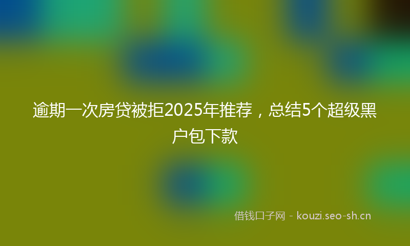 逾期一次房贷被拒2025年推荐，总结5个超级黑户包下款