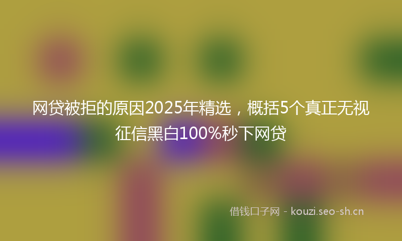 网贷被拒的原因2025年精选，概括5个真正无视征信黑白100%秒下网贷