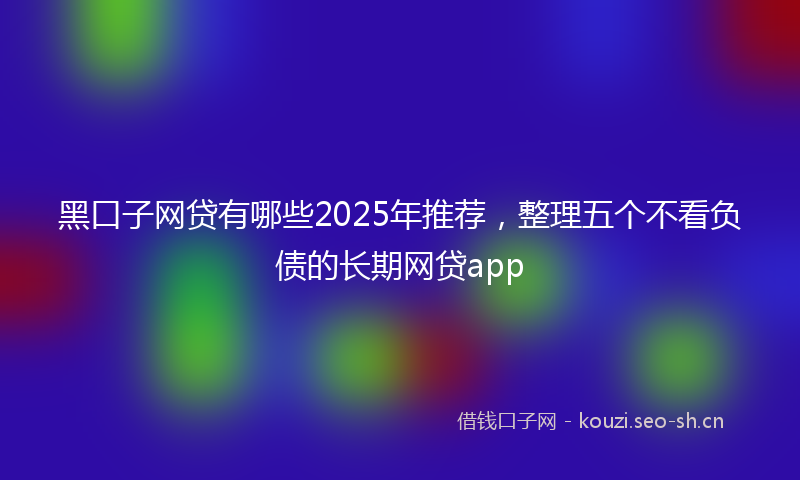 黑口子网贷有哪些2025年推荐，整理五个不看负债的长期网贷app