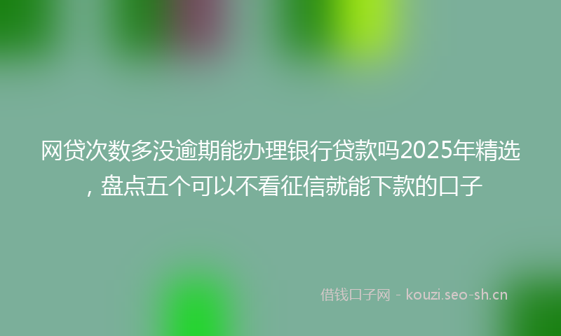 网贷次数多没逾期能办理银行贷款吗2025年精选，盘点五个可以不看征信就能下款的口子