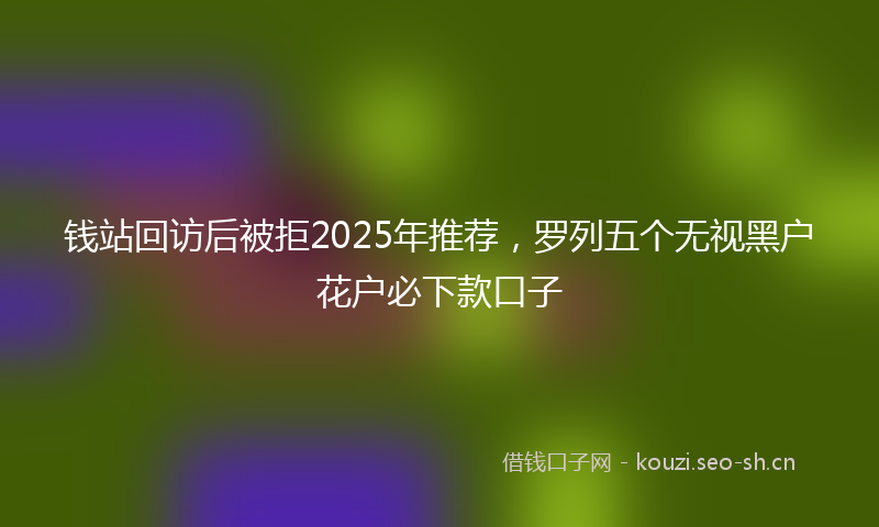 钱站回访后被拒2025年推荐，罗列五个无视黑户花户必下款口子