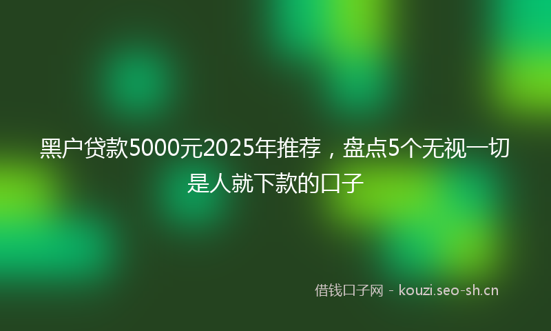 黑户贷款5000元2025年推荐，盘点5个无视一切是人就下款的口子