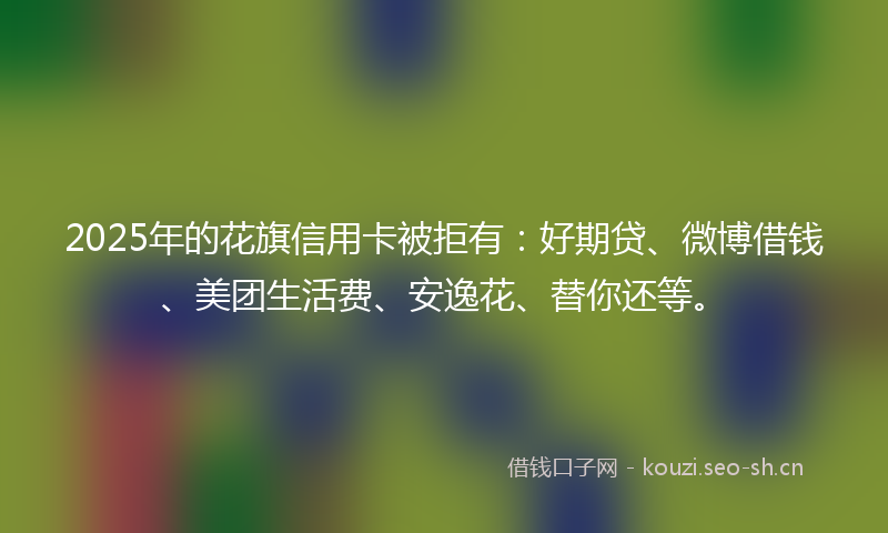 2025年的花旗信用卡被拒有：好期贷、微博借钱、美团生活费、安逸花、替你还等。