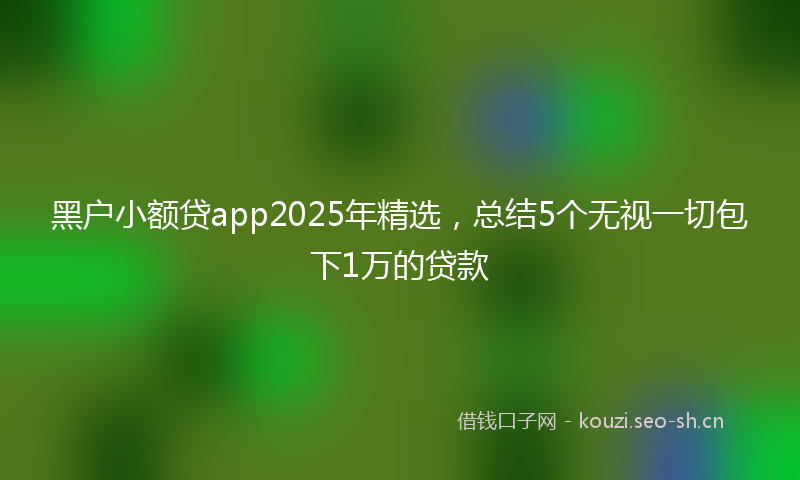 黑户小额贷app2025年精选，总结5个无视一切包下1万的贷款