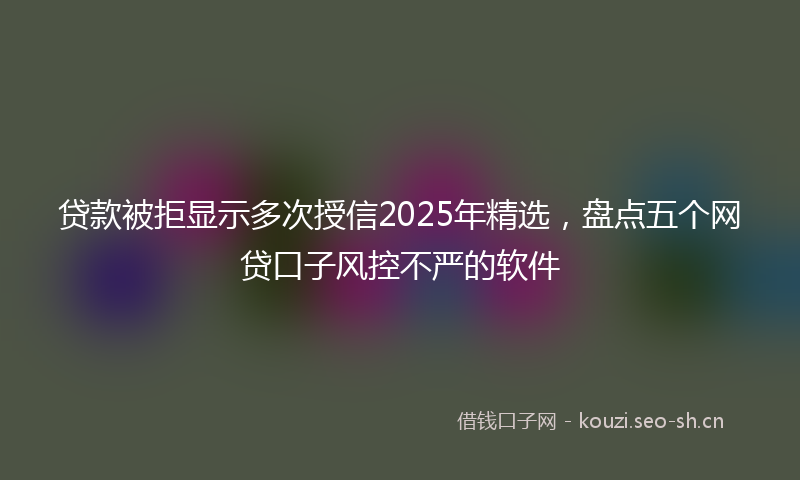 贷款被拒显示多次授信2025年精选，盘点五个网贷口子风控不严的软件