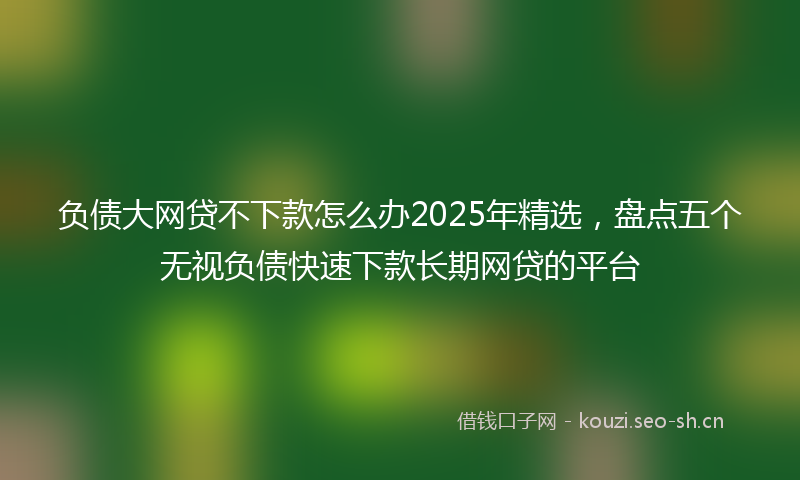 负债大网贷不下款怎么办2025年精选，盘点五个无视负债快速下款长期网贷的平台