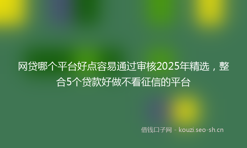 网贷哪个平台好点容易通过审核2025年精选，整合5个贷款好做不看征信的平台