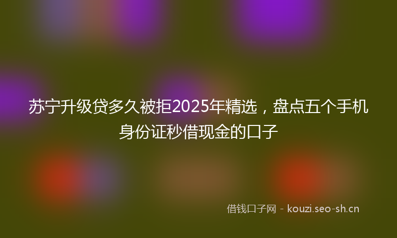 苏宁升级贷多久被拒2025年精选，盘点五个手机身份证秒借现金的口子