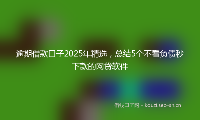 逾期借款口子2025年精选，总结5个不看负债秒下款的网贷软件