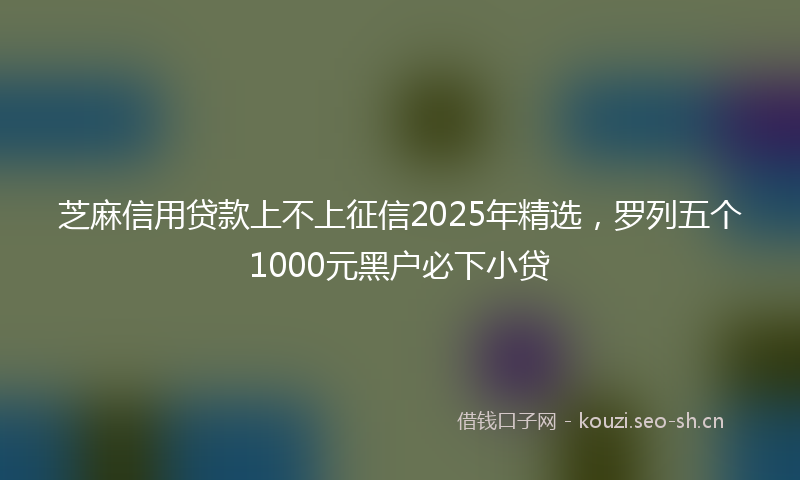 芝麻信用贷款上不上征信2025年精选，罗列五个1000元黑户必下小贷