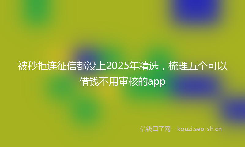 被秒拒连征信都没上2025年精选，梳理五个可以借钱不用审核的app