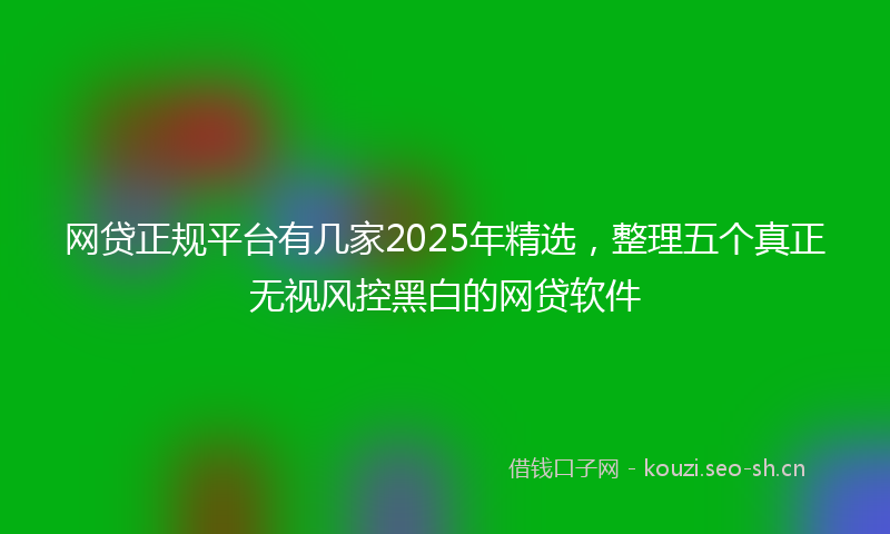 网贷正规平台有几家2025年精选，整理五个真正无视风控黑白的网贷软件