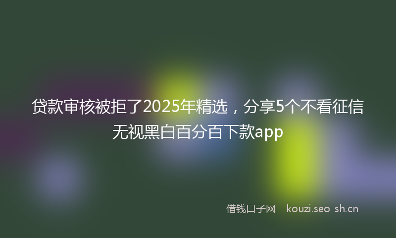 贷款审核被拒了2025年精选，分享5个不看征信无视黑白百分百下款app