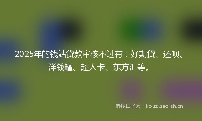 2025年的钱站贷款审核不过有：好期贷、还呗、洋钱罐、超人卡、东方汇等。