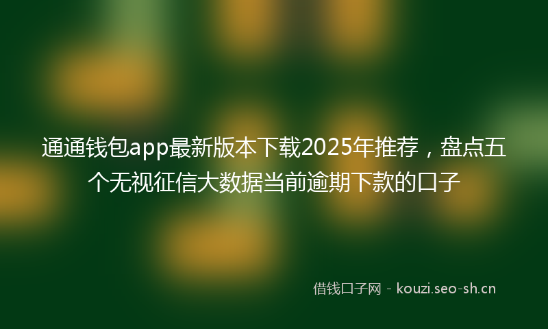 通通钱包app最新版本下载2025年推荐，盘点五个无视征信大数据当前逾期下款的口子