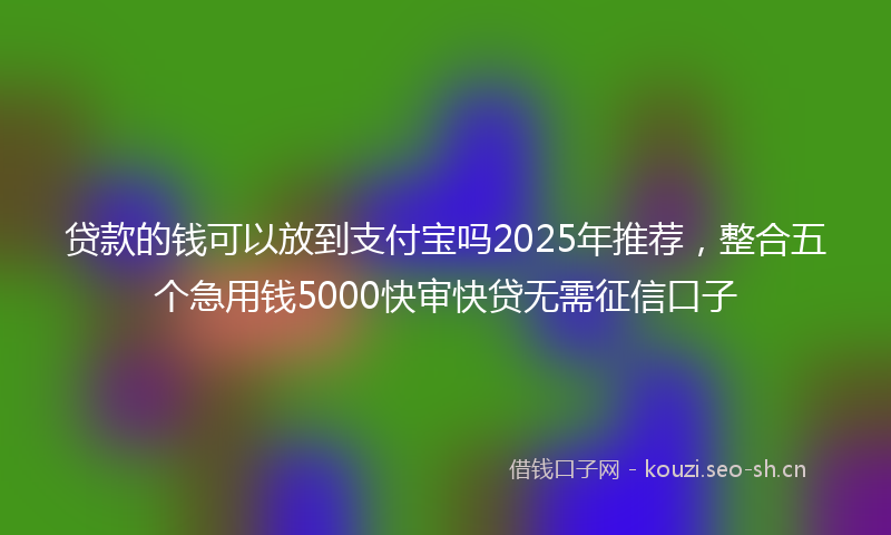 贷款的钱可以放到支付宝吗2025年推荐，整合五个急用钱5000快审快贷无需征信口子