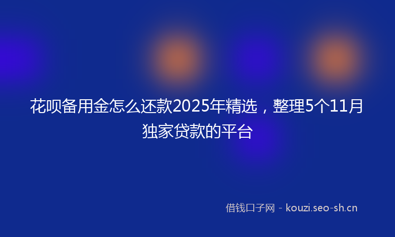 花呗备用金怎么还款2025年精选，整理5个11月独家贷款的平台