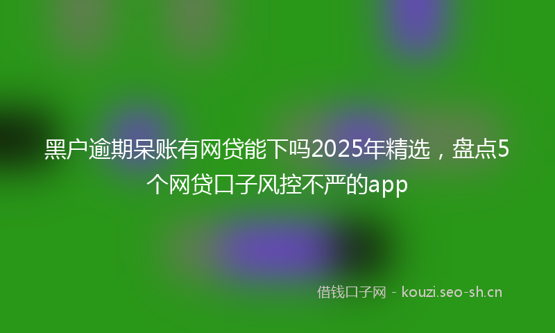 黑户逾期呆账有网贷能下吗2025年精选，盘点5个网贷口子风控不严的app