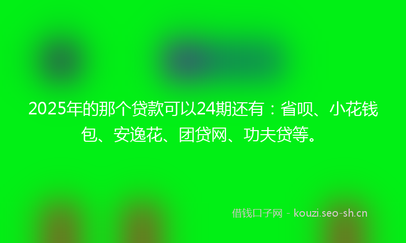 2025年的那个贷款可以24期还有：省呗、小花钱包、安逸花、团贷网、功夫贷等。