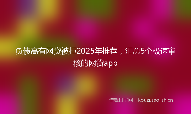 负债高有网贷被拒2025年推荐，汇总5个极速审核的网贷app