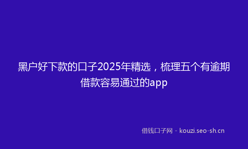 黑户好下款的口子2025年精选，梳理五个有逾期借款容易通过的app
