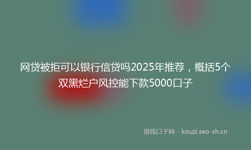 网贷被拒可以银行信贷吗2025年推荐，概括5个双黑烂户风控能下款5000口子