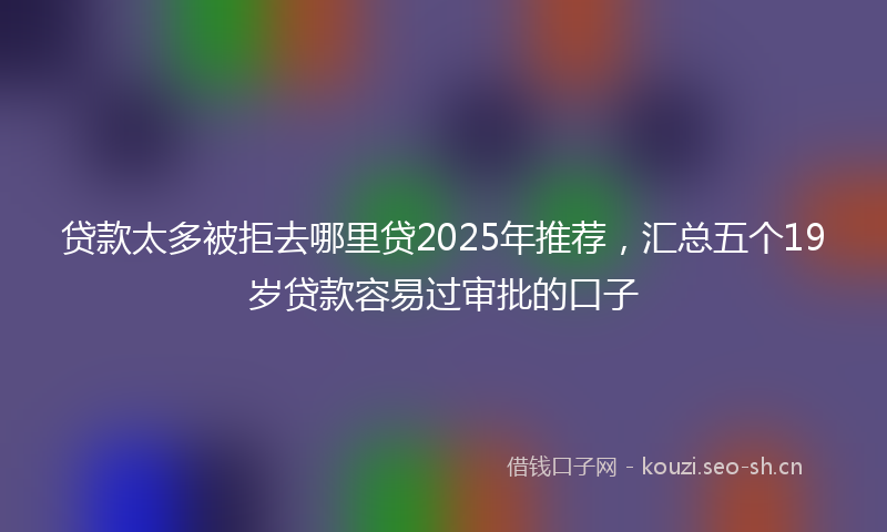 贷款太多被拒去哪里贷2025年推荐，汇总五个19岁贷款容易过审批的口子