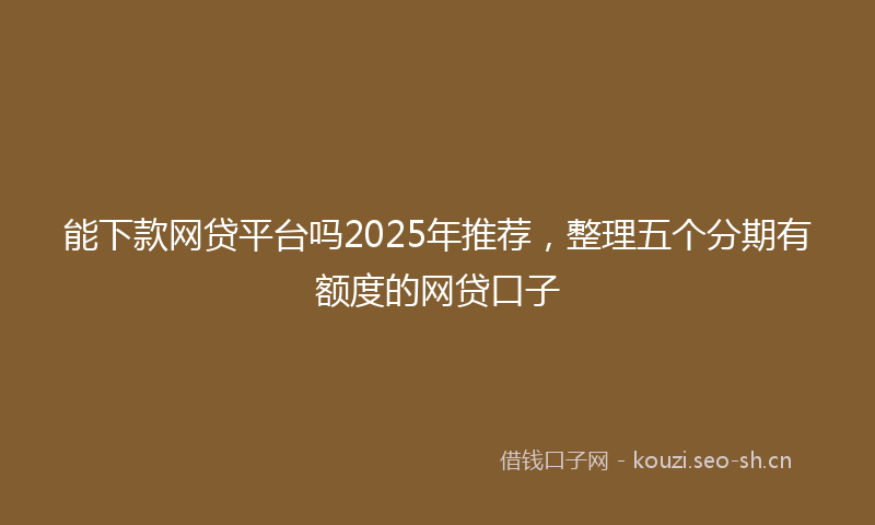 能下款网贷平台吗2025年推荐，整理五个分期有额度的网贷口子