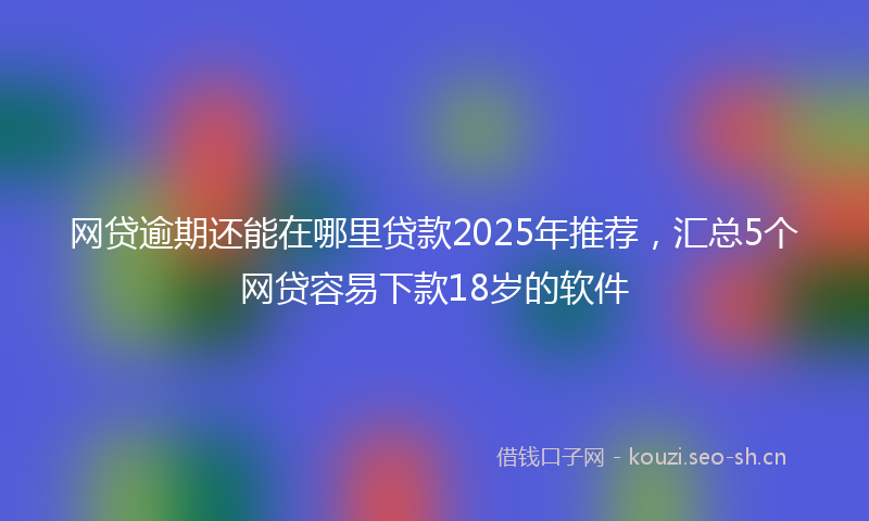 网贷逾期还能在哪里贷款2025年推荐，汇总5个网贷容易下款18岁的软件