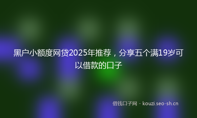 黑户小额度网贷2025年推荐，分享五个满19岁可以借款的口子