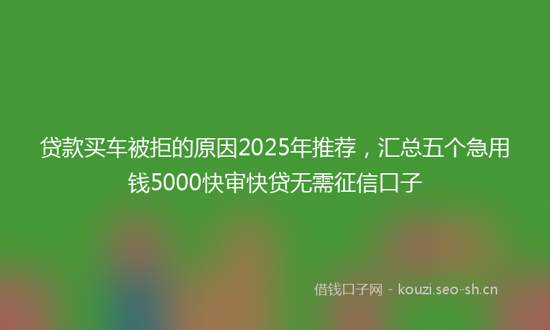 贷款买车被拒的原因2025年推荐，汇总五个急用钱5000快审快贷无需征信口子