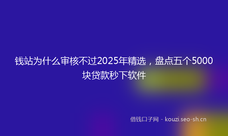 钱站为什么审核不过2025年精选，盘点五个5000块贷款秒下软件