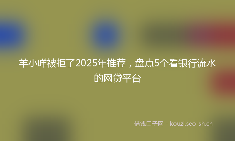 羊小咩被拒了2025年推荐，盘点5个看银行流水的网贷平台