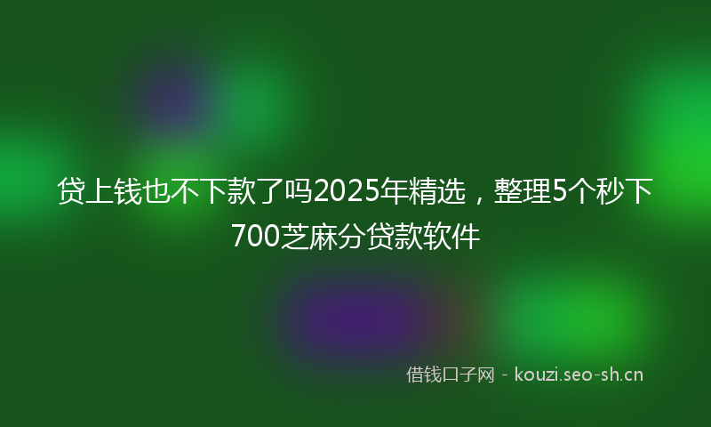 贷上钱也不下款了吗2025年精选，整理5个秒下700芝麻分贷款软件