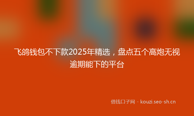 飞鸽钱包不下款2025年精选，盘点五个高炮无视逾期能下的平台