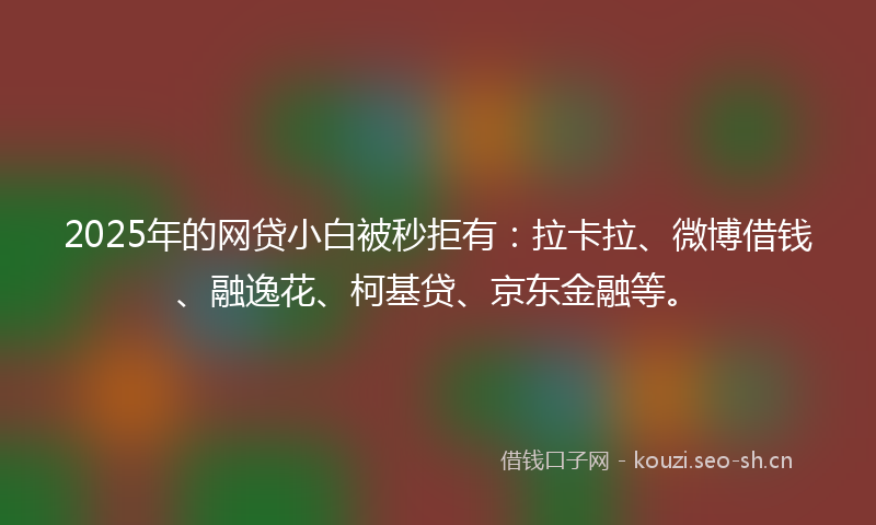 2025年的网贷小白被秒拒有：拉卡拉、微博借钱、融逸花、柯基贷、京东金融等。