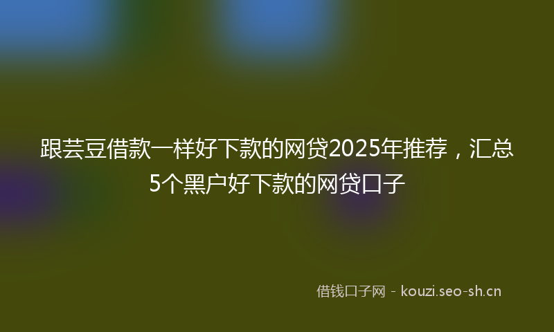 跟芸豆借款一样好下款的网贷2025年推荐，汇总5个黑户好下款的网贷口子