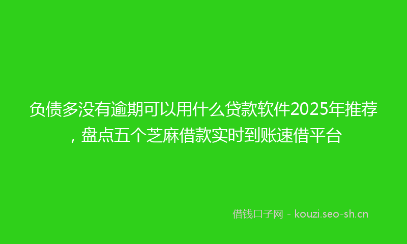 负债多没有逾期可以用什么贷款软件2025年推荐，盘点五个芝麻借款实时到账速借平台