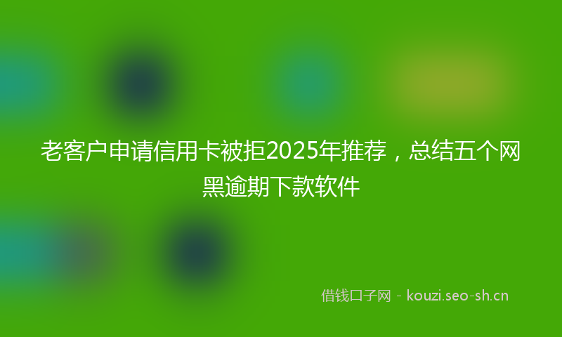 老客户申请信用卡被拒2025年推荐，总结五个网黑逾期下款软件