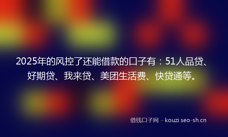 2025年的风控了还能借款的口子有：51人品贷、好期贷、我来贷、美团生活费、快贷通等。