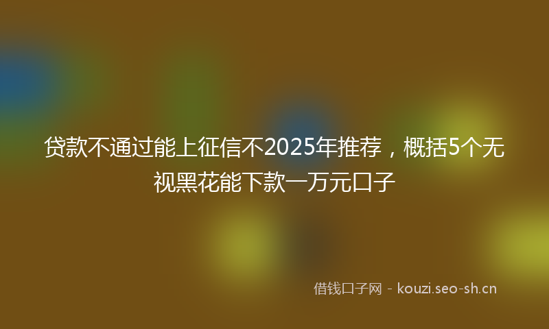 贷款不通过能上征信不2025年推荐，概括5个无视黑花能下款一万元口子